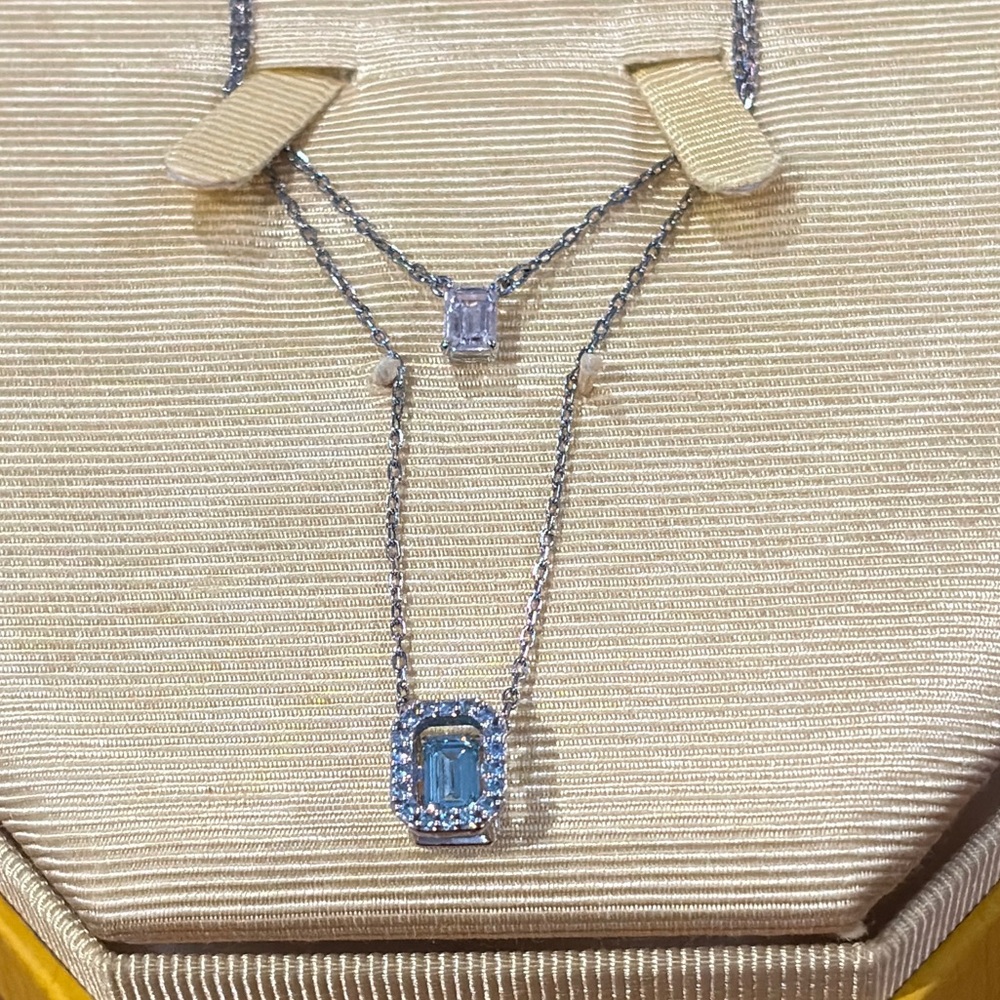Swarovski Millenia Rhodium-Plated & Cubic
Zirconia Layered Pendant Necklace new